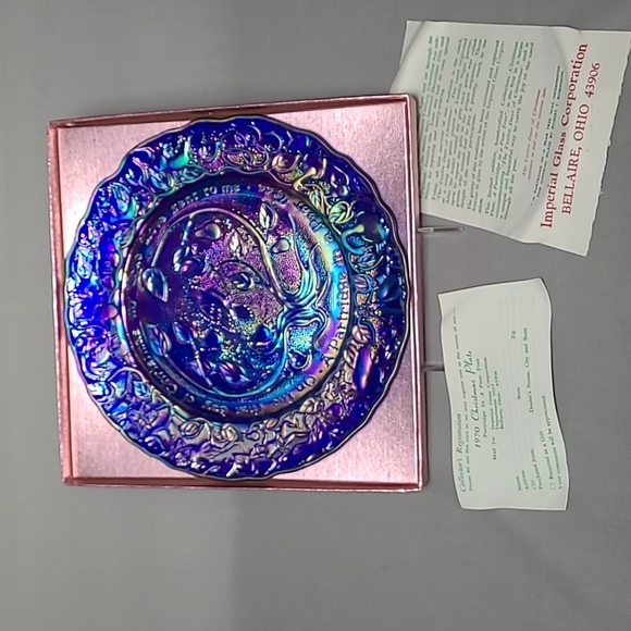 Imperial Glass 1970 Limited Edition Christmas Plate A Partridge in a Pear Tree - Picture 1 of 8